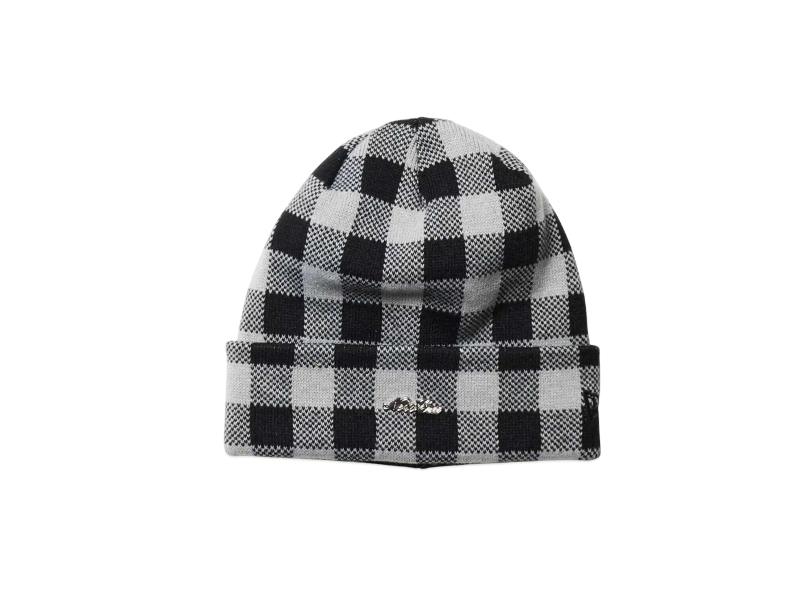 NEW ERA Basic Cuff Knit Block Check "Black"