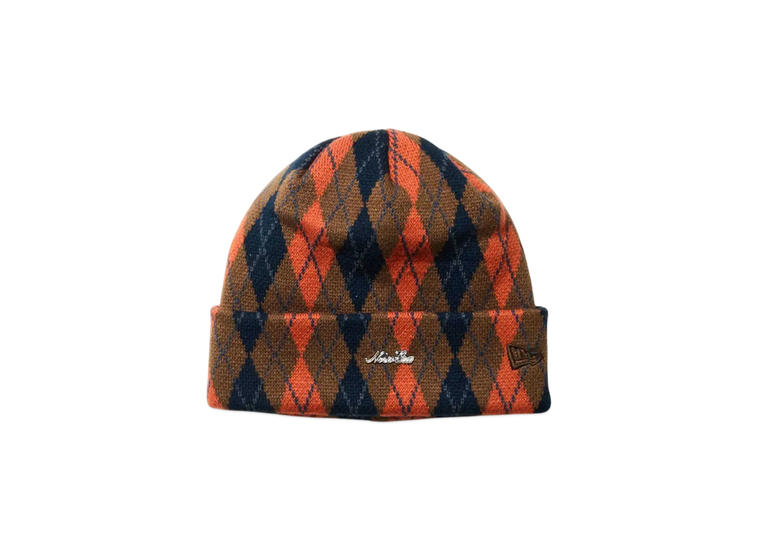 NEW ERA Basic Cuff Knit Argyle Check "Walnut"