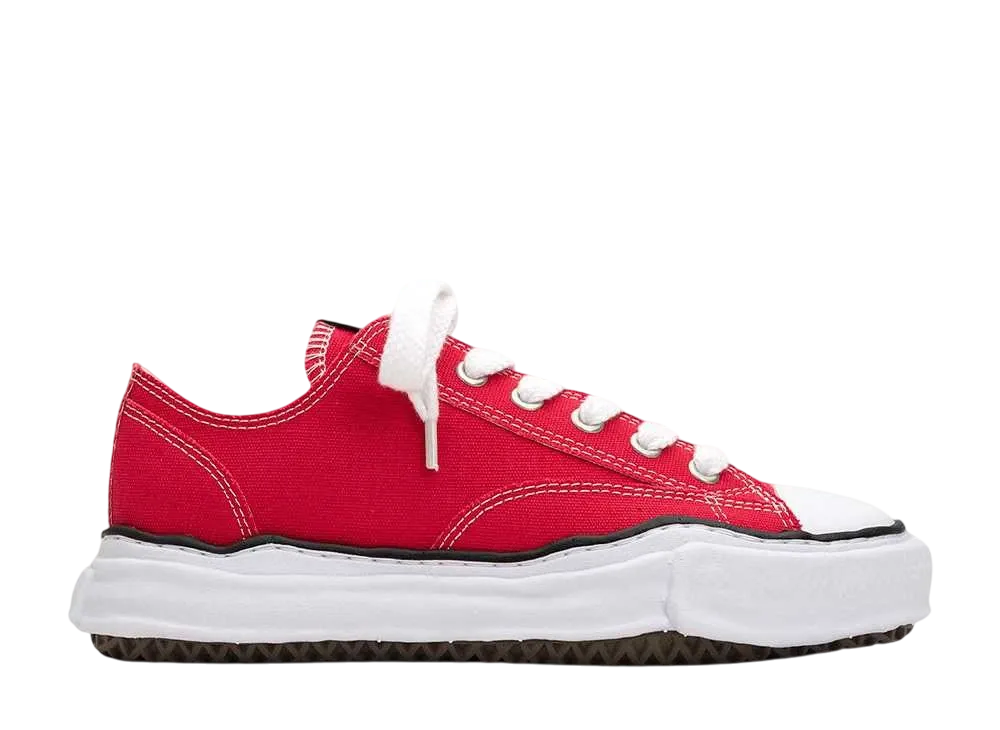 メゾンミハラヤスヒロ ピーターソン OG ソール キャンバス ロートップ スニーカー "レッド" (A01FW702)
