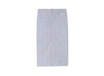 KENZO Bicolor Rib Zip Skirt "White"