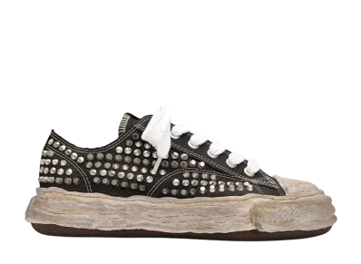 Maison MIHARA YASUHIRO PETERSON 23 OG Sole Studded Canvas Low-top Sneaker "Black"