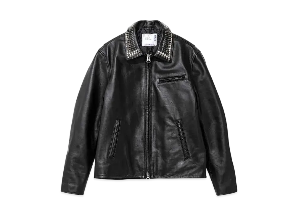 sacai Studs Leather Jacket "Black"