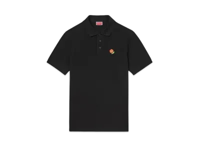 KENZO 'POP' Embroidery Slim Polo in Cotton "Black"