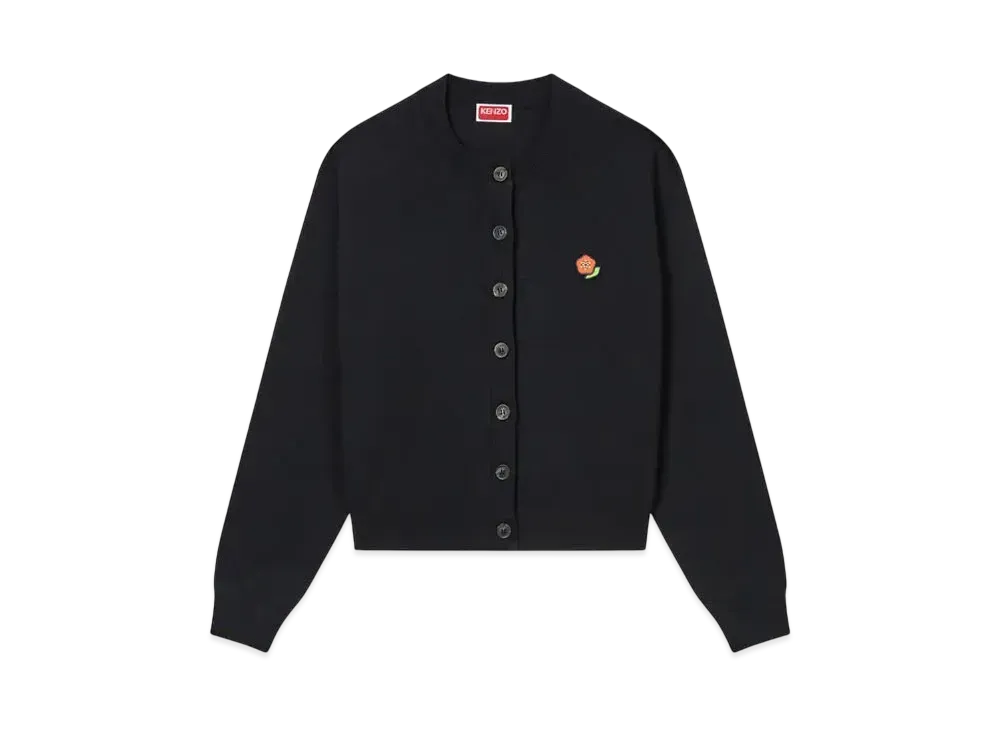KENZO 'POP' Embroidery Cotton Cardigan "Black"
