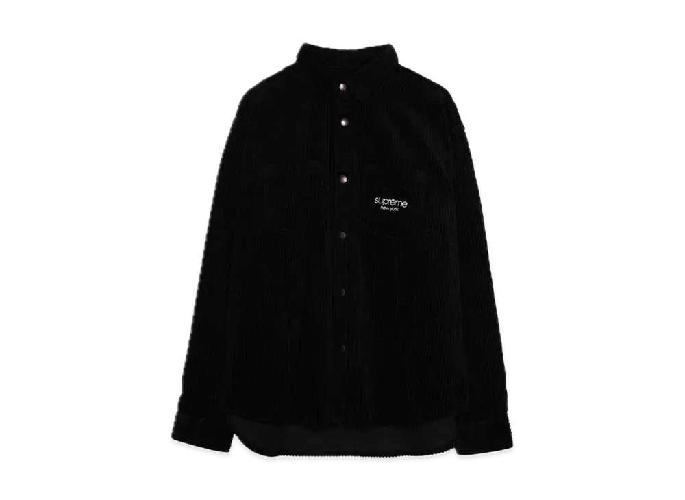 Supreme Wide Wale Corduroy Snap Shirt "Black"