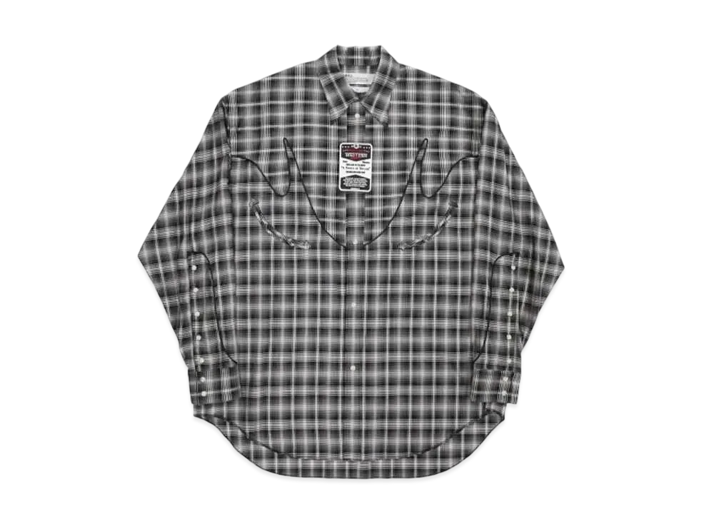 DAIRIKU Check Western Over Shirt "Black"