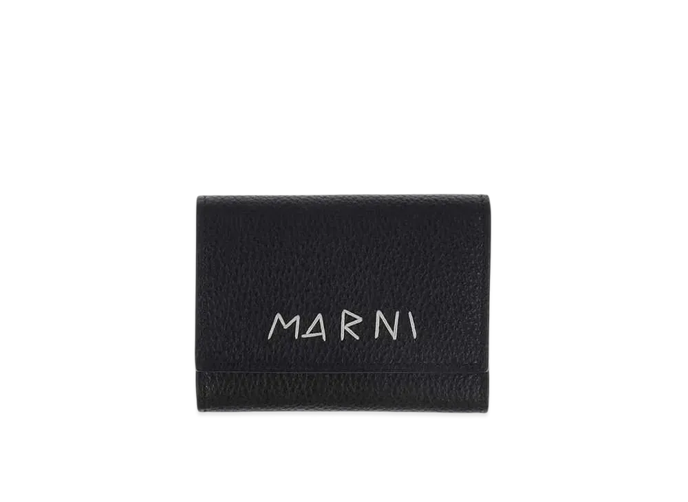 Marni Leather Key Holder with Marni Mending "Black"