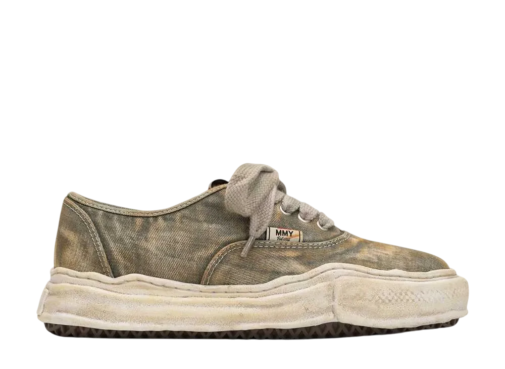 メゾンミハラヤスヒロ ベイカー OG ソール ウォッシュド デニム ロートップ スニーカー "グリーン" (A13FW735)