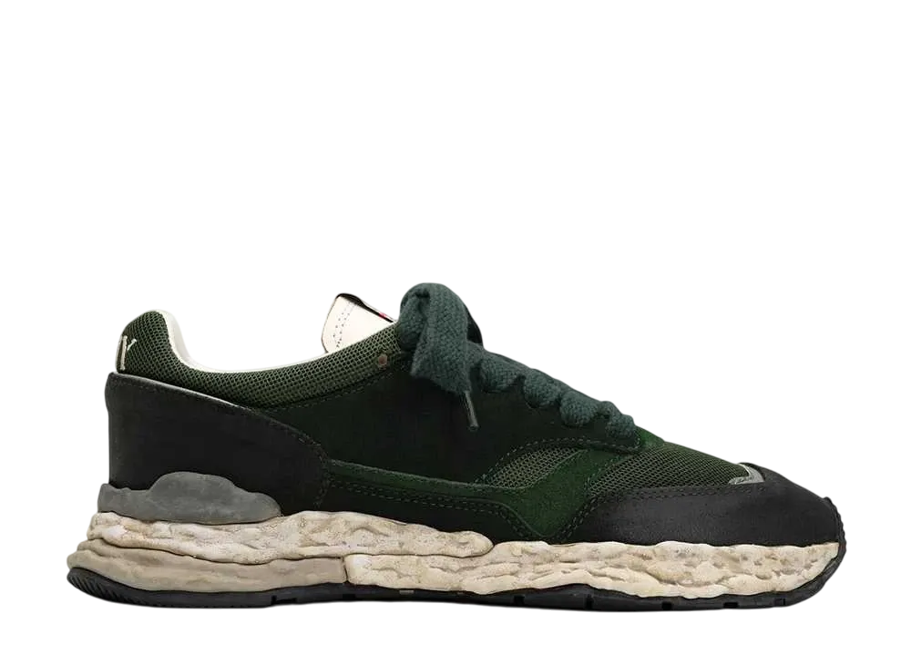 メゾンミハラヤスヒロ ジョージ OG ソール ミックスド マテリアル ロートップ スニーカー "グリーン" (A13FW716)