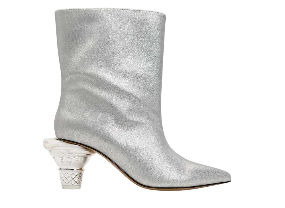 メゾンミハラヤスヒロ ウィメンズ ソフト サーブ ヒール ショートブーツ "シルバー" (B13FW714)