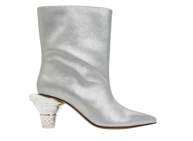 Maison MIHARA YASUHIRO Women's Soft Serve Heel Short Boots "Silver"