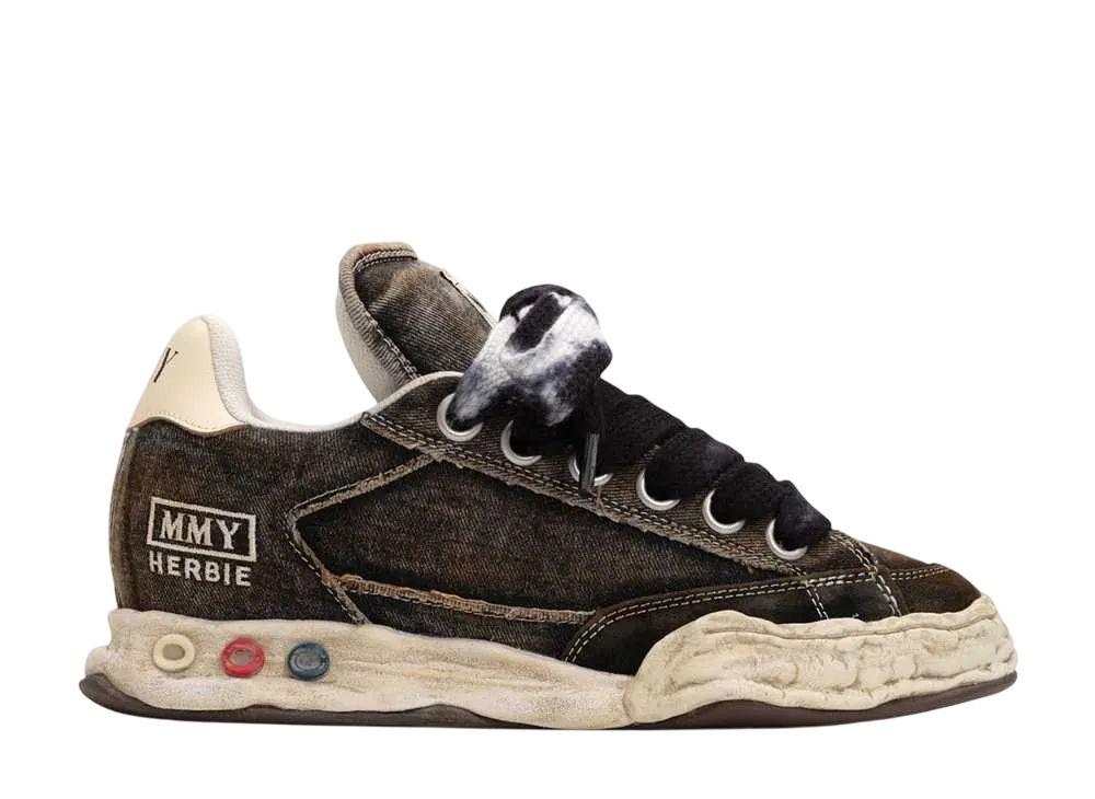 Maison MIHARA YASUHIRO HERBIE PUFFER OG Sole Washed Denim Low-top Sneaker "Black"