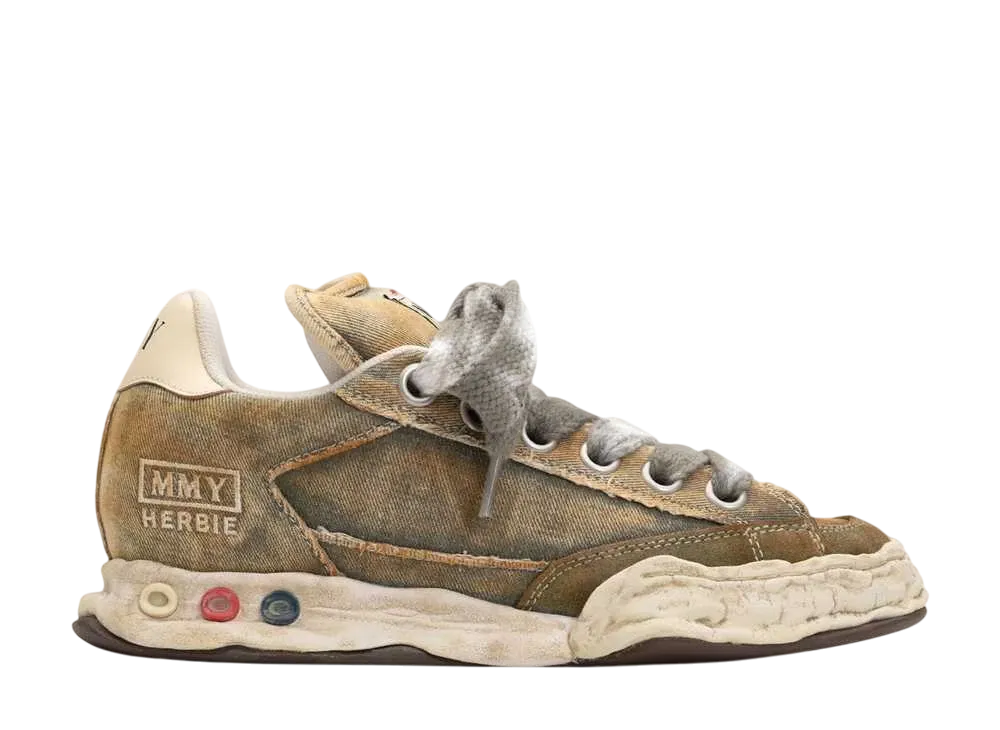 Maison MIHARA YASUHIRO HERBIE PUFFER OG Sole Washed Denim Low-top Sneaker "Green"