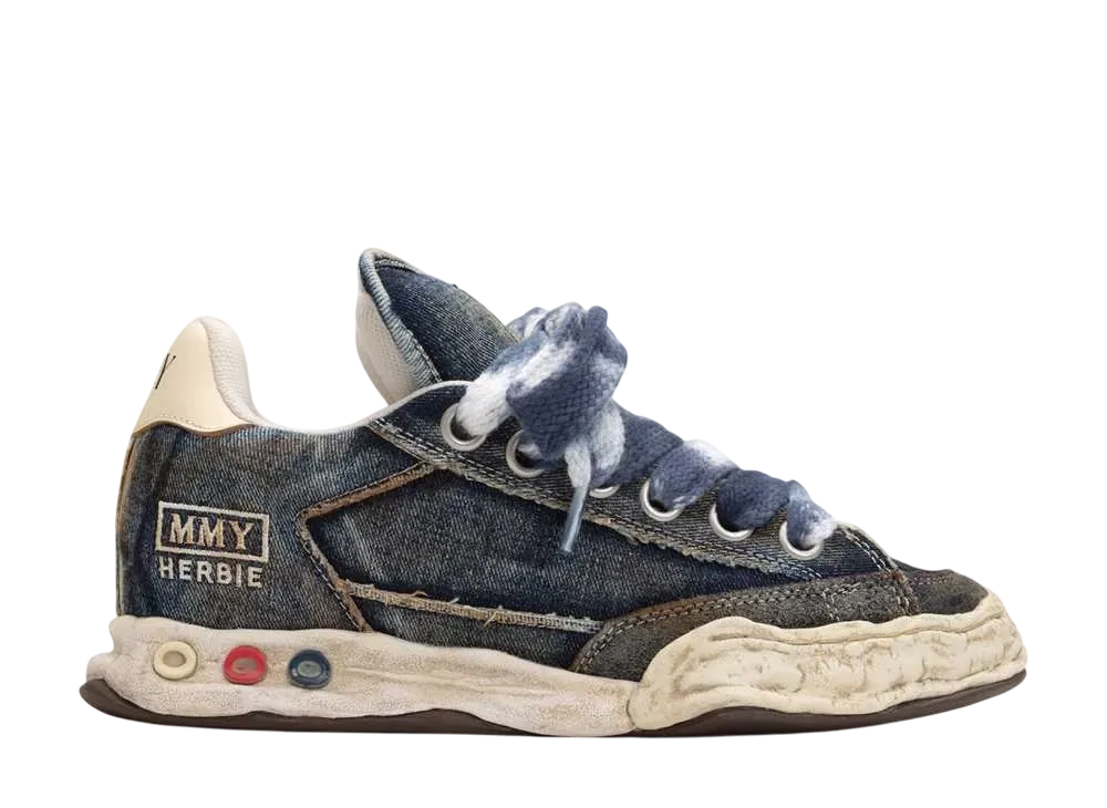 Maison MIHARA YASUHIRO HERBIE PUFFER OG Sole Washed Denim Low-top Sneaker "Blue"