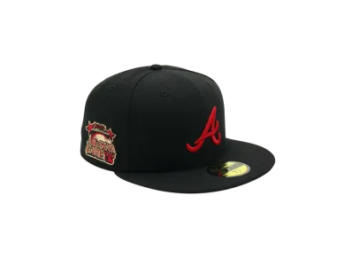 NEW ERA x THE CAP 59Fifty 'RED GAF' Atlanta Braves "Black/Scarlet"