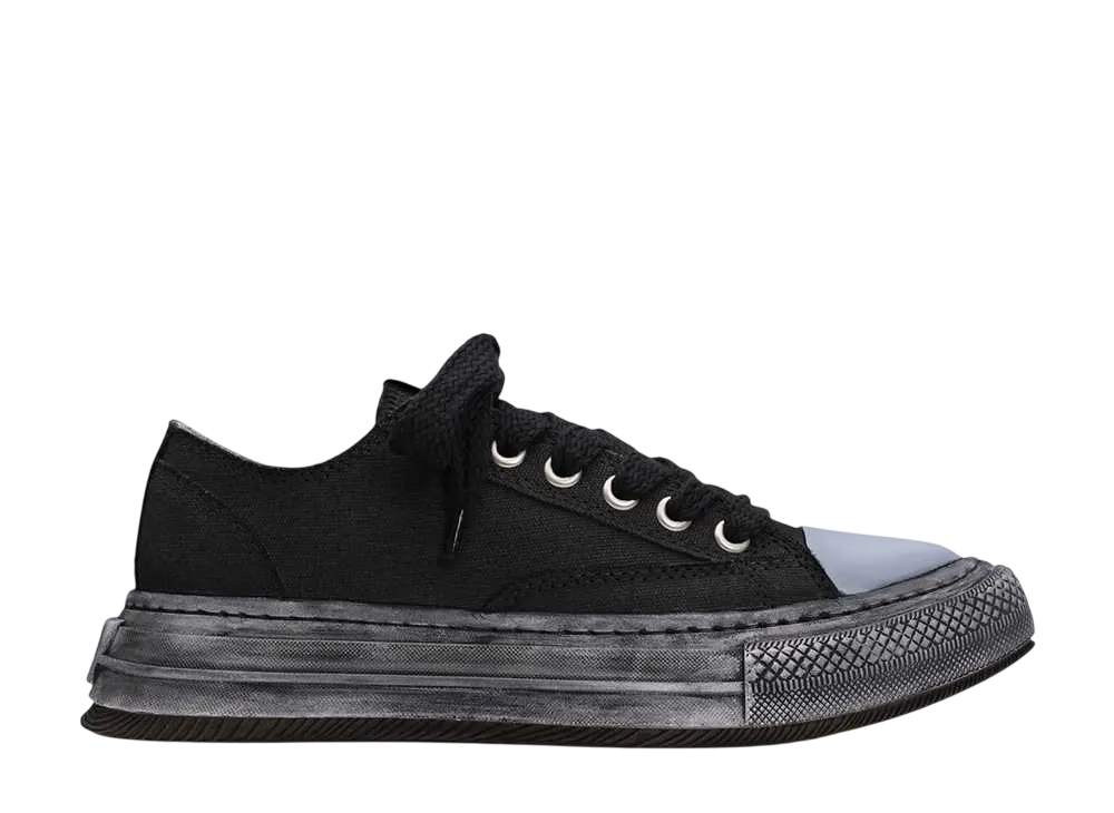 メゾンミハラヤスヒロ ユッカ OG ソール オーバーダイド キャンバス ロートップ スニーカー "ブラック" (B13FW702)