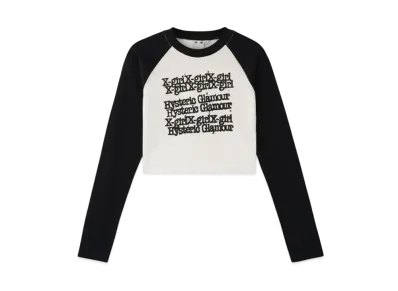 X-girl x HYSTERIC GLAMOUR L/S Raglan Compact Top "Black"