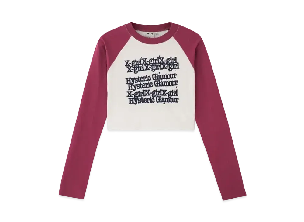 X-girl x HYSTERIC GLAMOUR L/S Raglan Compact Top X-girl x HYSTERIC GLAMOUR L/S Raglan Compact Top