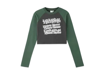 X-girl x HYSTERIC GLAMOUR L/S Raglan Compact Top "Green"