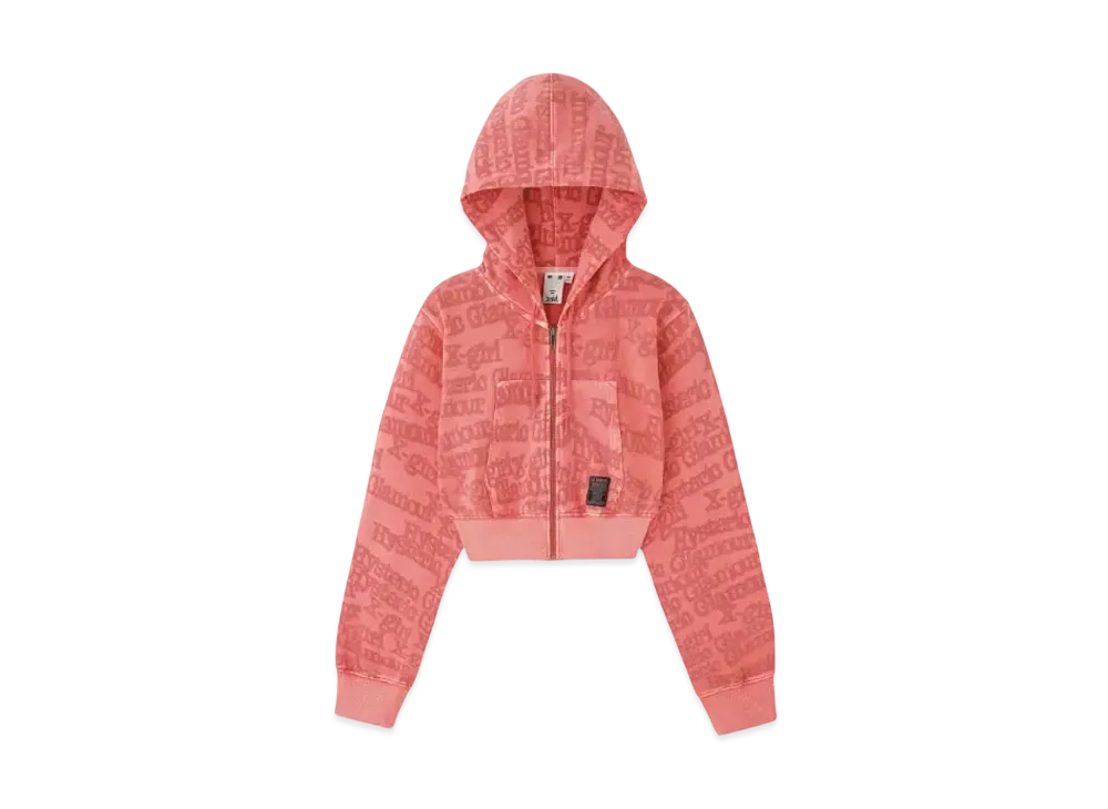 X-girl x HYSTERIC GLAMOUR Compact Zip Up Sweat Hoodie "Pink"