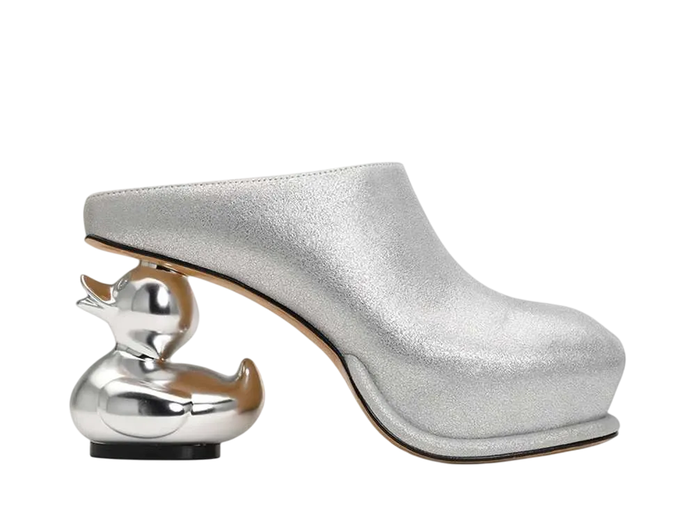 メゾンミハラヤスヒロ ウィメンズ ダック ヒールミュール "シルバー" (B13FW706)