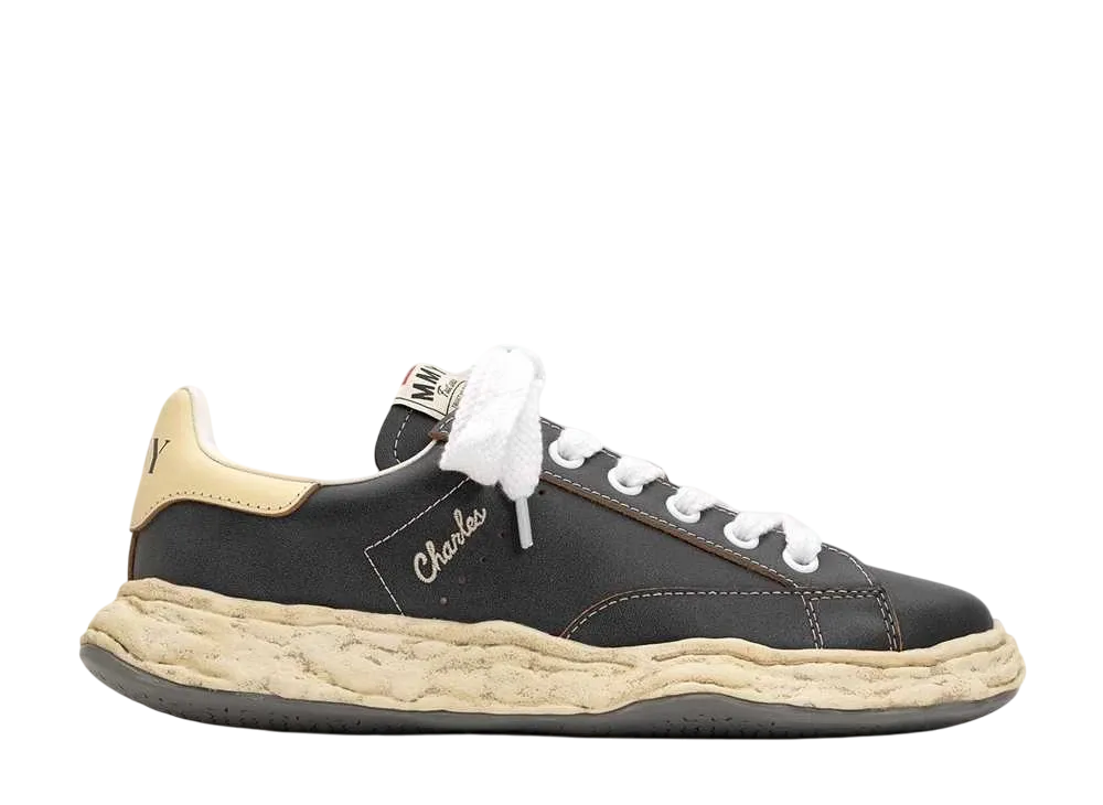 メゾンミハラヤスヒロ チャールズ OG ソール VL レザー ロートップ スニーカー "ブラック" (A13FW707)