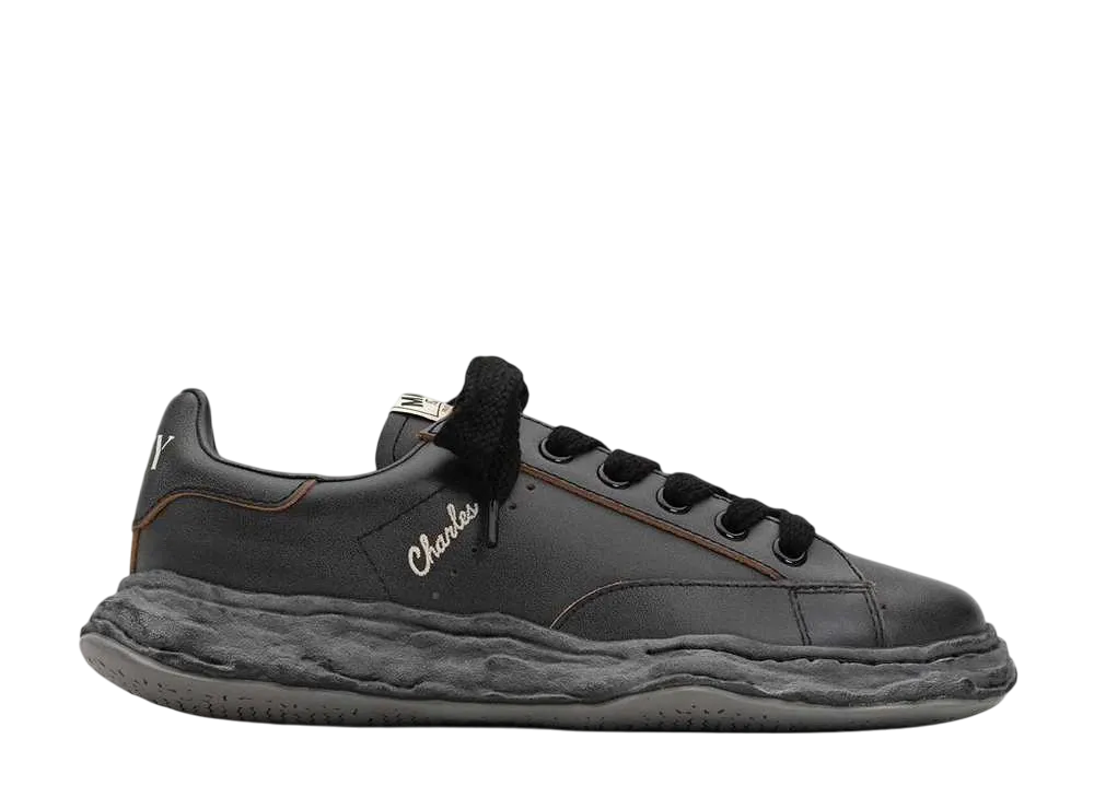 Maison MIHARA YASUHIRO CHARLES OG Sole VL Leather Low-top Sneaker "Black/Black"