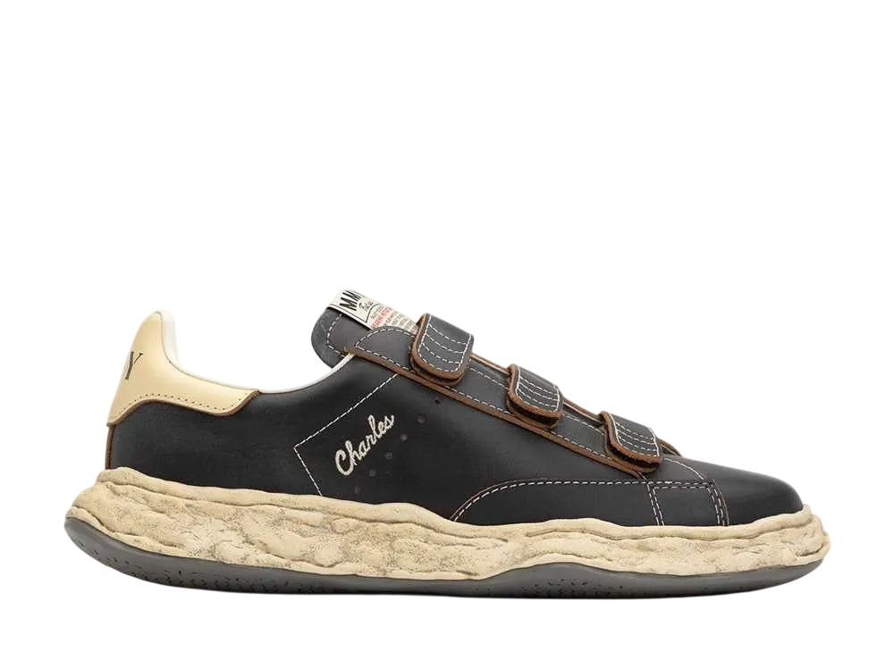 Maison MIHARA YASUHIRO CHARLES OG Sole VL Leather Low-top Velcro Sneaker "Black"