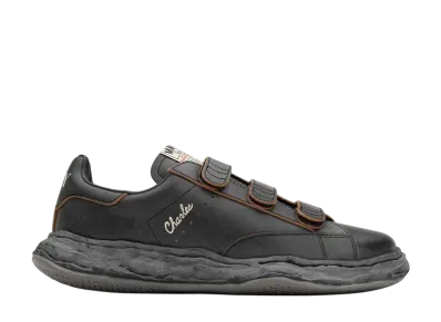 Maison MIHARA YASUHIRO CHARLES OG Sole VL Leather Low-top Velcro Sneaker "Black/Black"