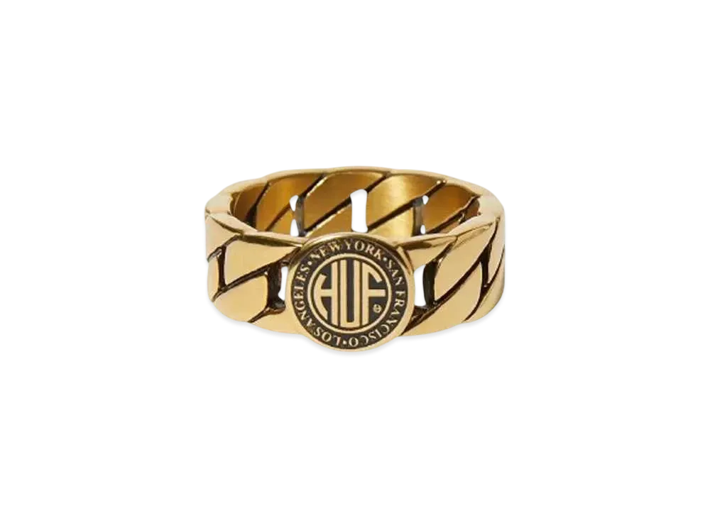 HUF Winter 24 Regional Cuban Link Ring "Gold"