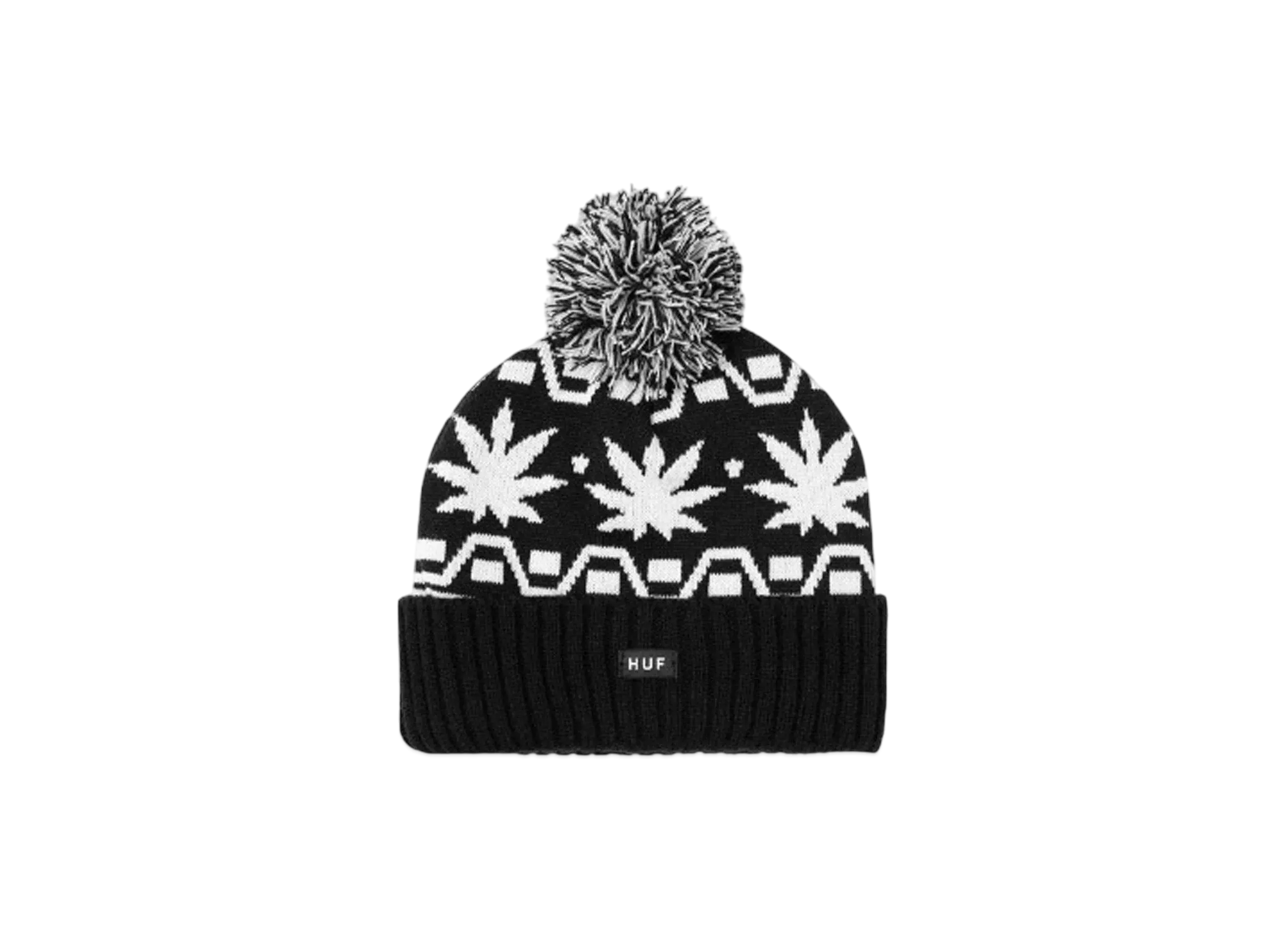 HUF Winter 24 Apres Cuff Pom Beanie "Black"