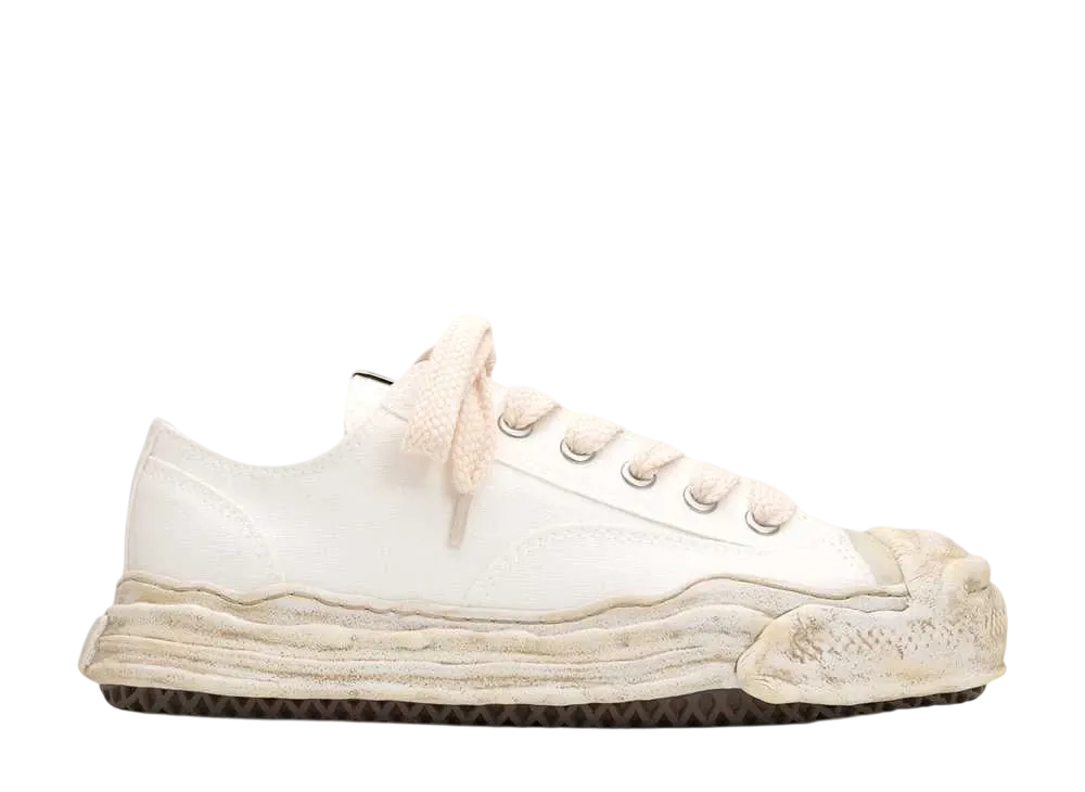 メゾンミハラヤスヒロ ハンク OG ソール シリコン コーティング キャンバス ロートップ スニーカー "ホワイト" (A13FW731)