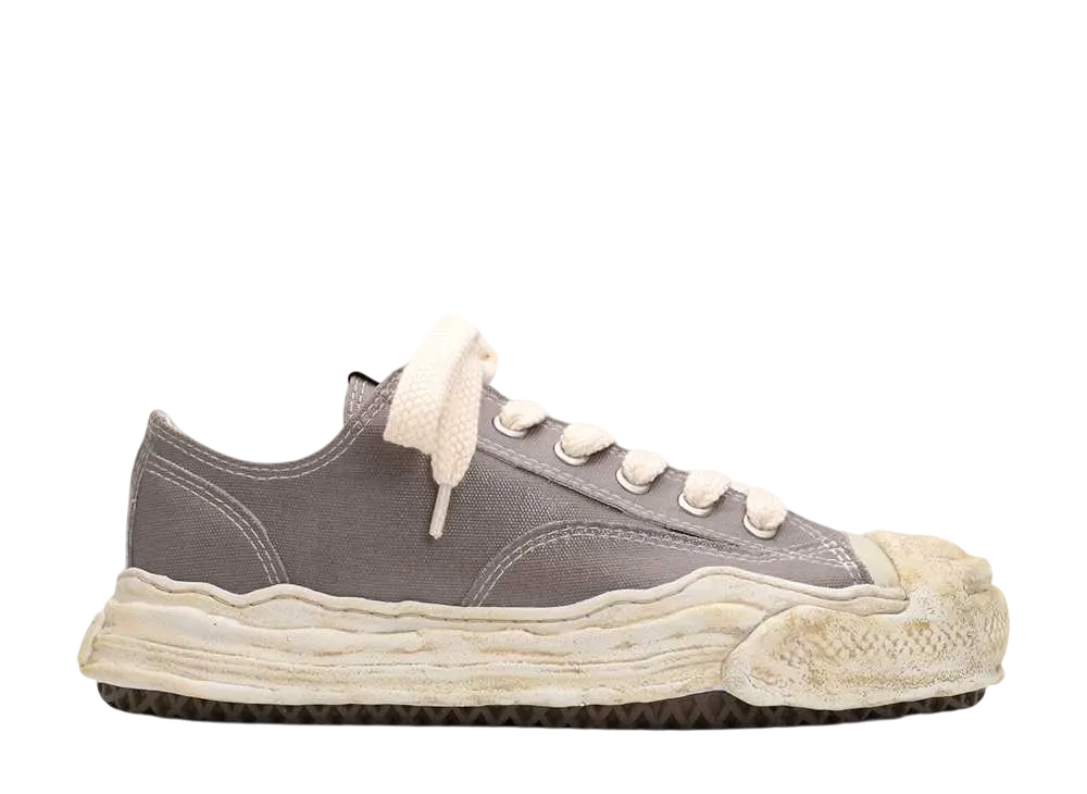 メゾンミハラヤスヒロ ハンク OG ソール シリコン コーティング キャンバス ロートップ スニーカー "グレー" (A13FW731)