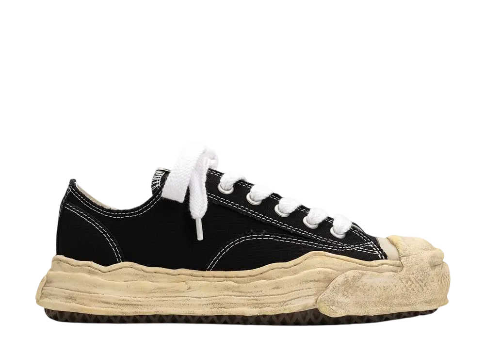 メゾンミハラヤスヒロ ハンク OG ダイド ソール キャンバス ロートップ スニーカー "ブラック" (A13FW733)