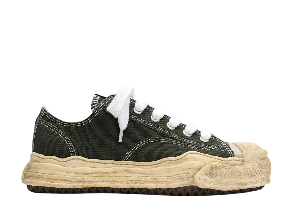 メゾンミハラヤスヒロ ハンク OG ダイド ソール キャンバス ロートップ スニーカー "グリーン" (A13FW733)