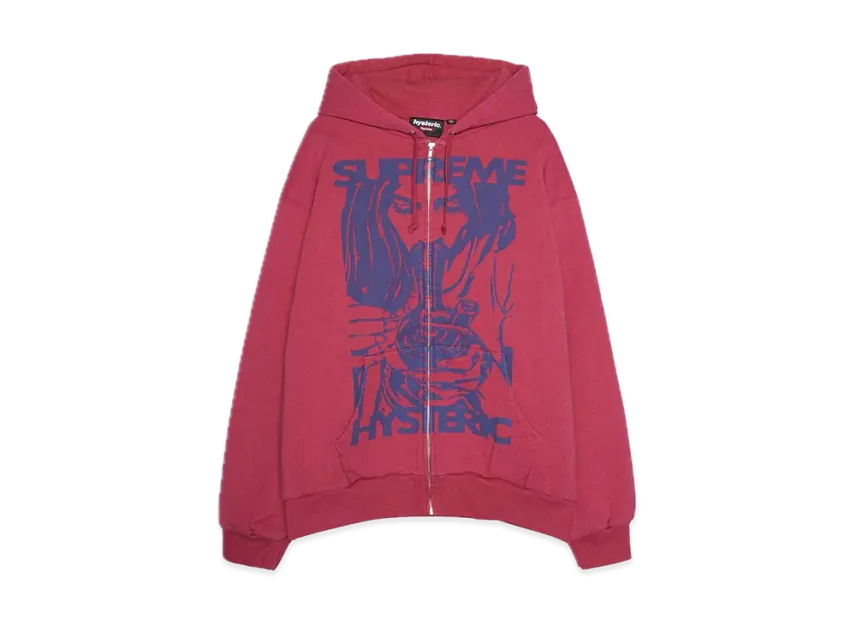 Supreme x HYSTERIC GLAMOUR Thermal Lined Zip Up Hooded Sweatshirt Supreme x HYSTERIC GLAMOUR Thermal Lined Zip Up Hooded Sweatshirt
