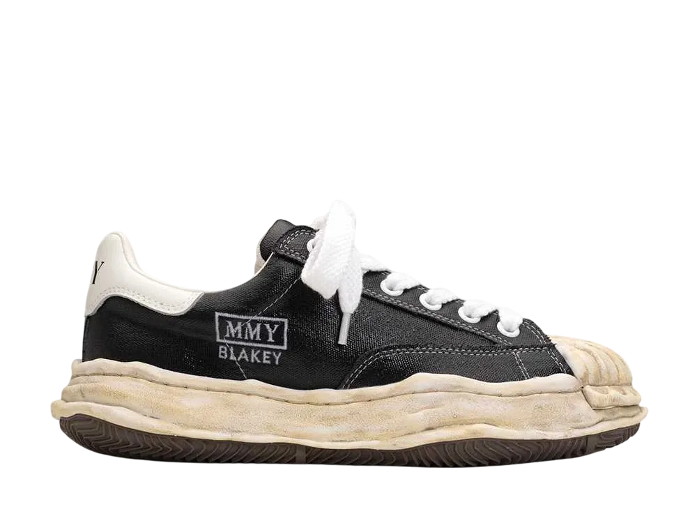 メゾンミハラヤスヒロ ブレイキー OG ソール シリコン コーティング キャンバス ロートップ スニーカー "ブラック" (A13FW727)