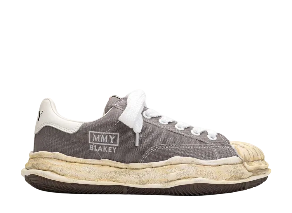 メゾンミハラヤスヒロ ブレイキー OG ソール シリコン コーティング キャンバス ロートップ スニーカー "グレー" (A13FW727)