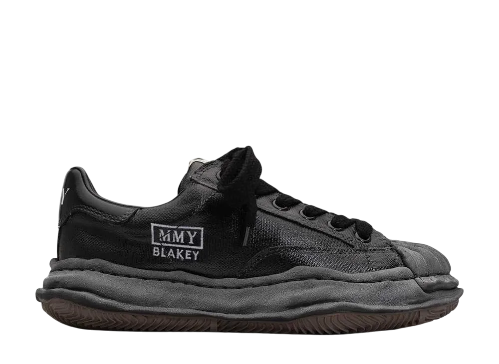 メゾンミハラヤスヒロ ブレイキー OG ソール シリコン コーティング キャンバス ロートップ スニーカー "ブラック/ブラック" (A13FW727)