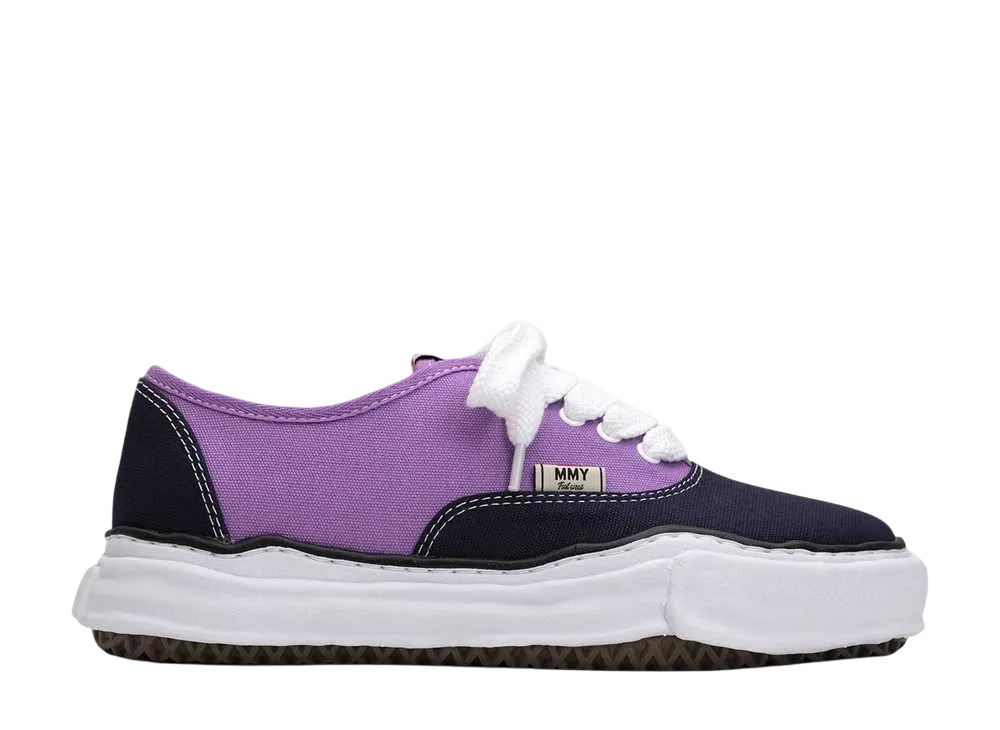 メゾンミハラヤスヒロ ベイカー OG ソール バイカラー キャンバス ロートップ スニーカー "ネイビー/パープル" (A13FW738)