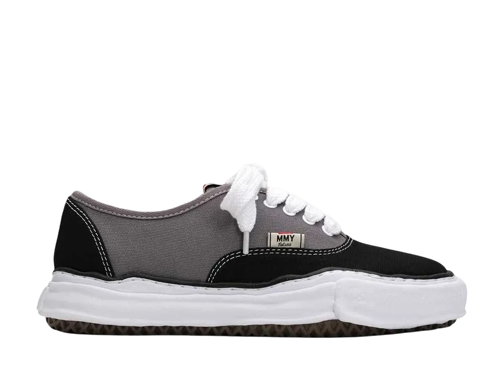 メゾンミハラヤスヒロ ベイカー OG ソール バイカラー キャンバス ロートップ スニーカー "ブラック/グレー" (A13FW738)