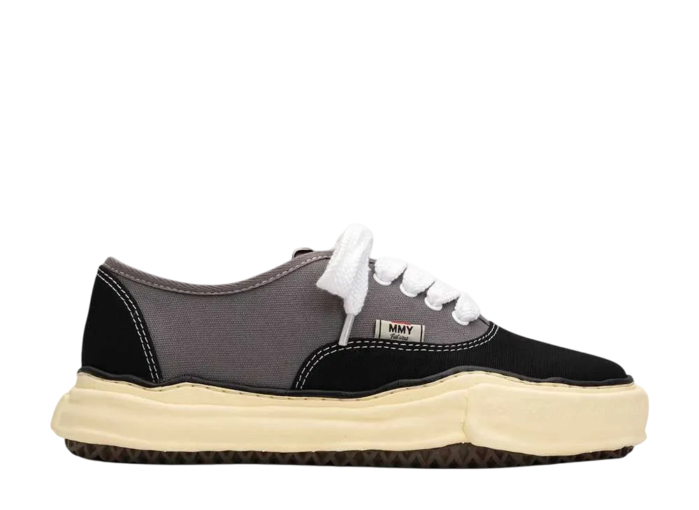 メゾンミハラヤスヒロ ベイカー OG VL ソール キャンバス ロートップ スニーカー "ブラック/グレー" (A13FW739)