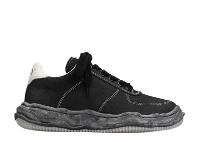 Maison MIHARA YASUHIRO WAYNE OG Sole Over-Dyed Canvas Low-top Sneaker "Black/Black"