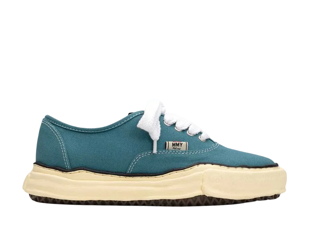 メゾンミハラヤスヒロ ベイカー ヴィンテージライク OG ソール キャンバス ロートップ スニーカー "ブルー" (A09FW735)