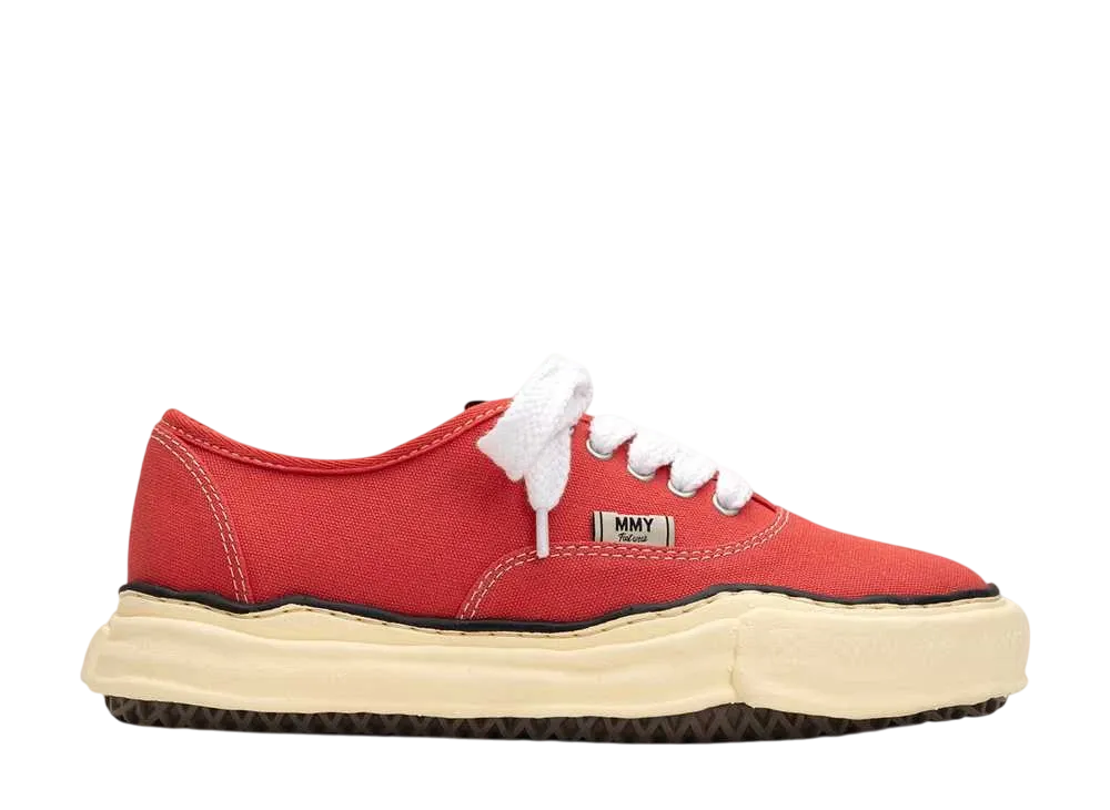 メゾンミハラヤスヒロ ベイカー ヴィンテージライク OG ソール キャンバス ロートップ スニーカー "オレンジ" (A09FW735)