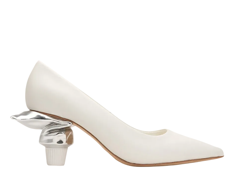 メゾンミハラヤスヒロ ウィメンズ トゥースペースト ヒール パンプ "ホワイト" (B12FW705)
