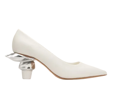 Maison MIHARA YASUHIRO Women's Toothpaste Heel Pump "White"