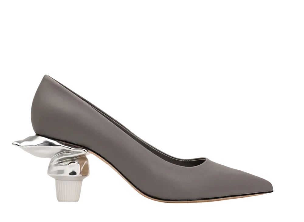 メゾンミハラヤスヒロ ウィメンズ トゥースペースト ヒール パンプ "グレー" (B12FW705)