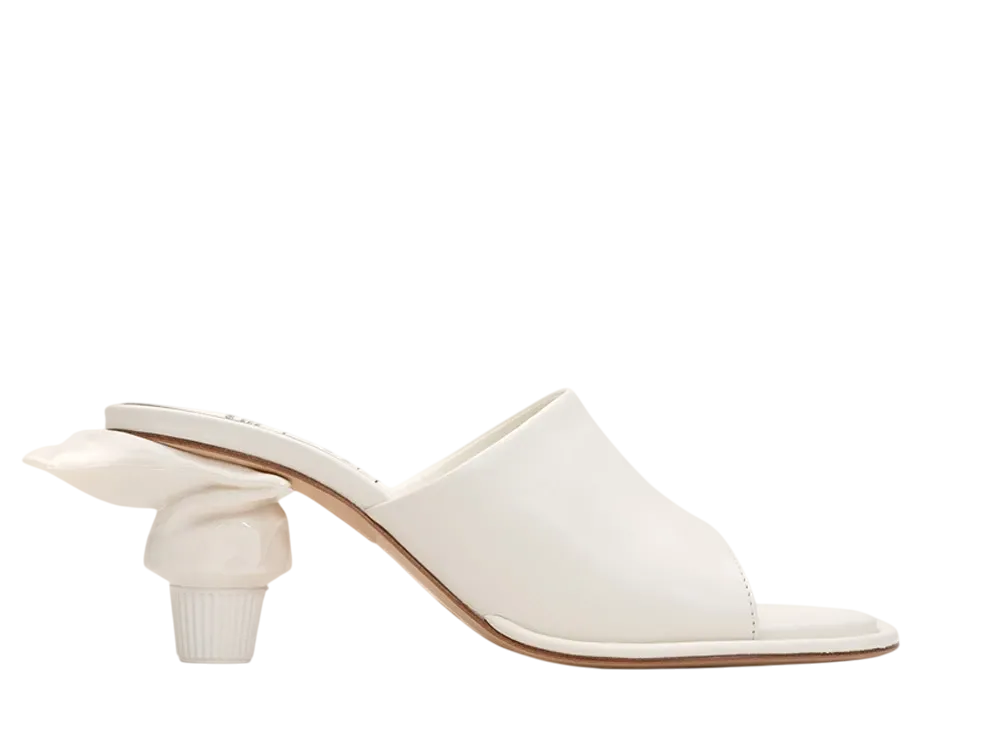 メゾンミハラヤスヒロ ウィメンズ トゥースペースト ヒール サンダル "ホワイト" (B12FW706)