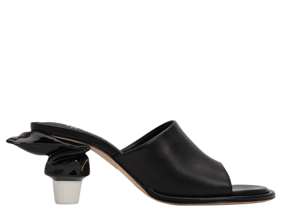 メゾンミハラヤスヒロ ウィメンズ トゥースペースト ヒール サンダル "ブラック" (B12FW706)